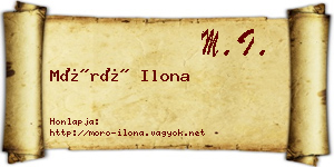 Móró Ilona névjegykártya